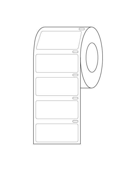 Globe Scientific LTC-43X19W Cryo Direct Thermal Label Roll for Large Tubes, Racks, and Boxes - 43 mm x 19 mm