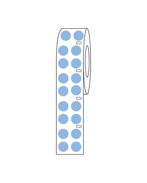 Globe Scientific LTC-95B Cryo Direct Thermal Label Roll for 1.5 mL Tubes - 9.5 mm Dots, Blue