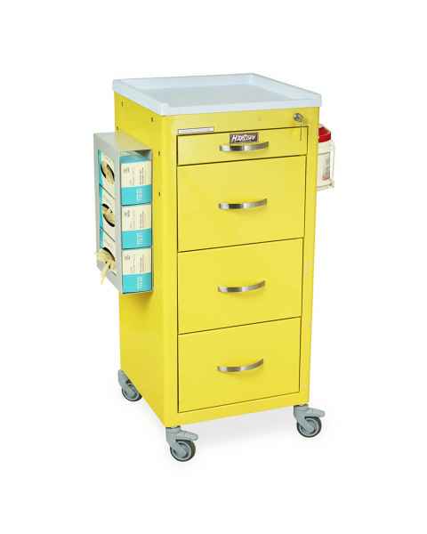 Harloff M3DS1830K04-PPE M-Series Mini Width Tall PPE Isolation Cart Four Drawers with Key Lock - Quick Ship