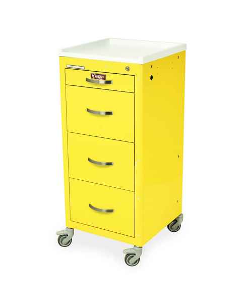 Harloff M3DS1830K04Q M-Series Mini Width Tall Isolation Cart Four Drawers with Key Lock - Quick Ship