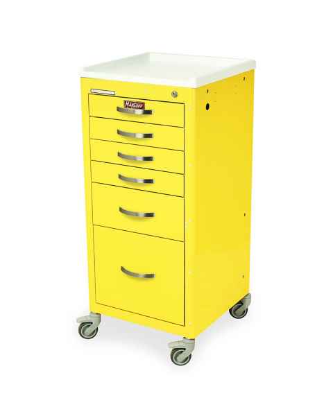 Harloff M3DS1830K16 M-Series Mini Width Tall Infection Control Cart Six Drawers with Key Lock