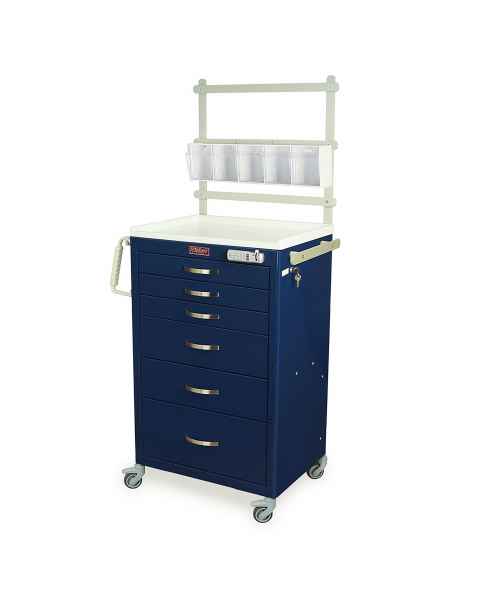 Harloff M3DS2430E06+MD24-ANS M-Series Medium Width Tall Anesthesia Cart Six Drawers with Basic Electronic Pushbutton Lock, MD24-ANS Package
