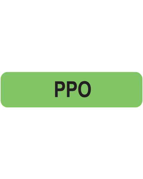 PPO Label - Size 1 1/4"W x 5/16"H