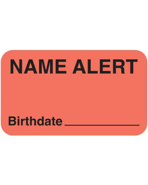 NAME ALERT Birthdate Label - Size 1 1/2"W x 7/8"H