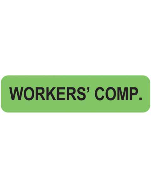 WORKERS' COMP. Label - Size 1 1/4"W x 5/16"H