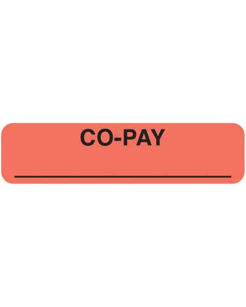 CO-PAY Label - Size 1 1/4"W x 5/16"H