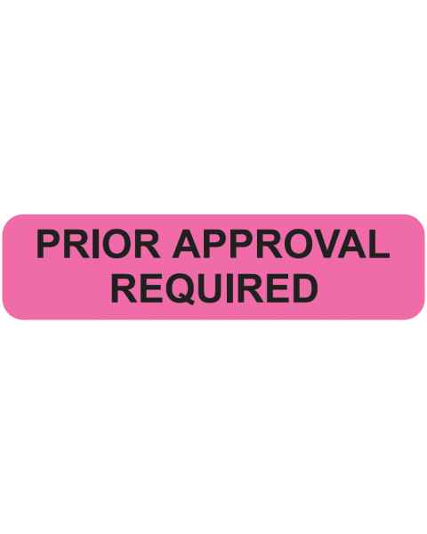 PRIOR APPROVAL REQUIRED Label - Size 1 1/4"W x 5/16"H