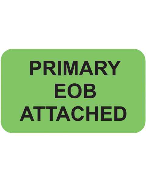 PRIMARY EOB ATTACHED Label - Size 1 1/2"W x 7/8"H