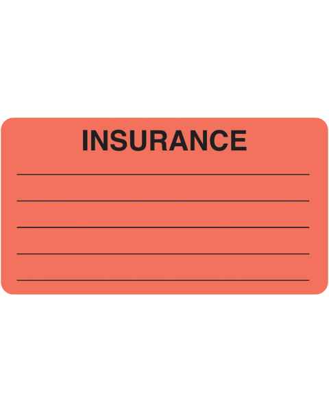 INSURANCE Label - Size 3 1/4"W x 1 3/4"H