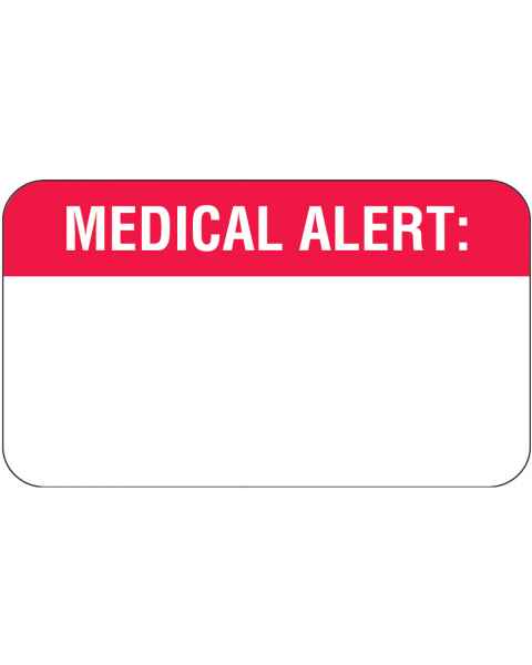 MEDICAL ALERT Label - Size 1 1/2"W x 7/8"H