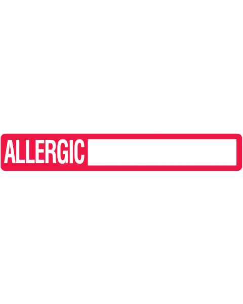 ALLERGIC Label - Size 6 1/2