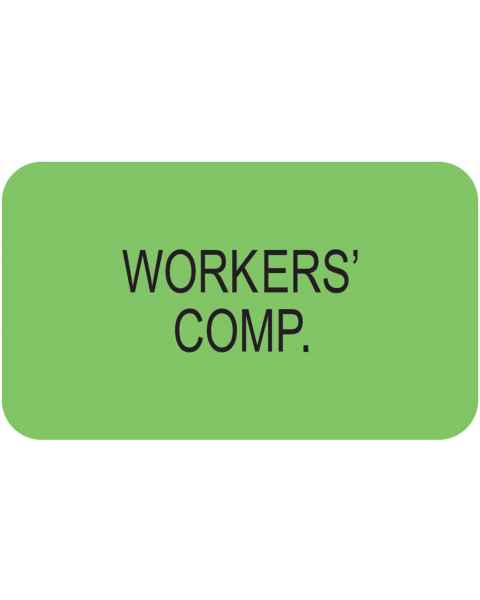 WORKERS' COMP Label - Size 1 1/2"W x 7/8"H