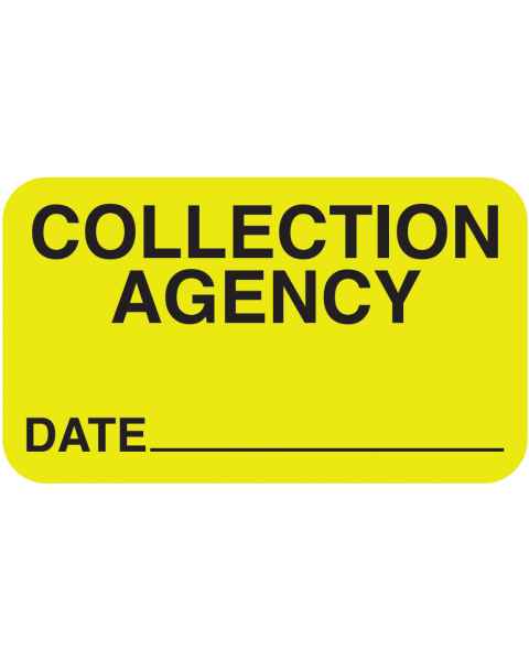 COLLECTION AGENCY Label - Size 1 1/2"W x 7/8"H