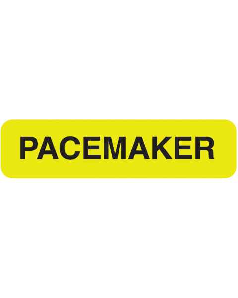 PACEMAKER Label - Size 1 1/4"W x 5/16"H