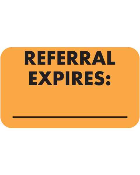 REFERRAL EXPIRES Label - Size 1 1/2"W x 7/8"H