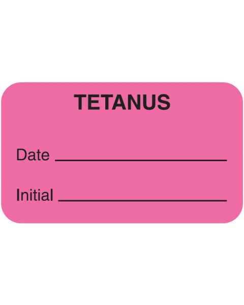 TETANUS Label - Size 1 1/2"W x 7/8"H