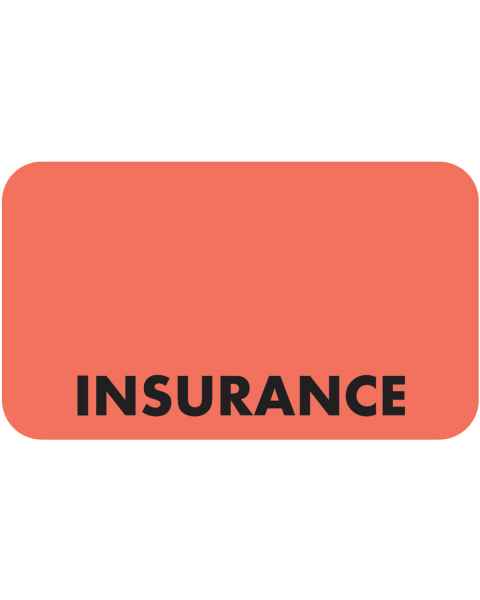 INSURANCE Label - Size 1 1/2"W x 7/8"H