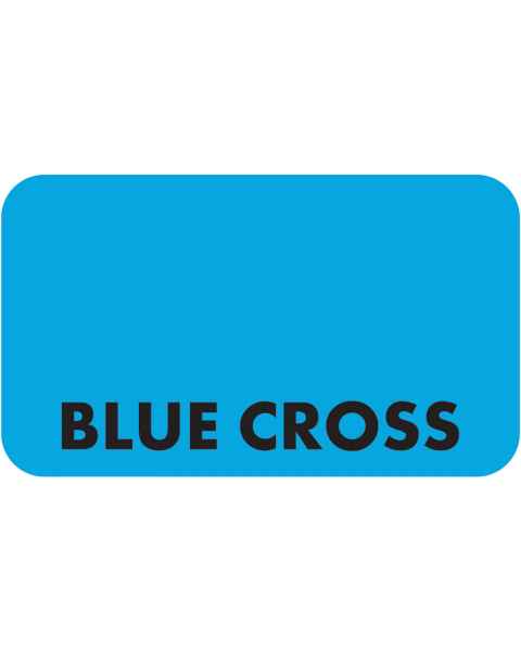 BLUE CROSS Label - Size 1 1/2