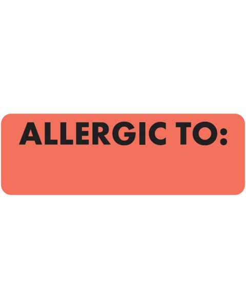 ALLERGIC TO Label - Size 3