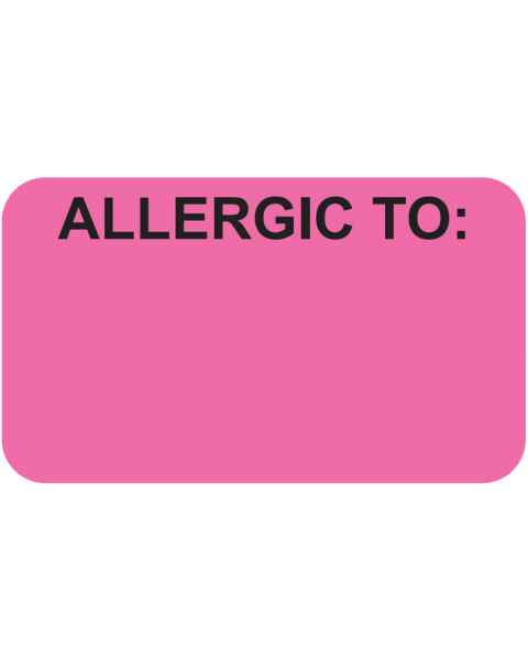 ALLERGIC TO Label - Size 1 1/2