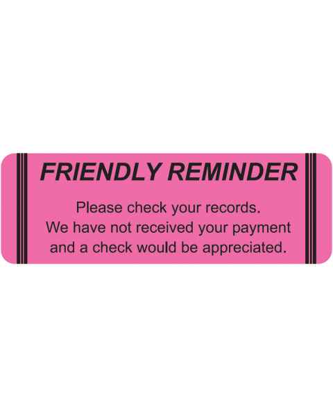 Overdue Account, Friendly Payment Reminder Label, 1-5/8 x 7/8