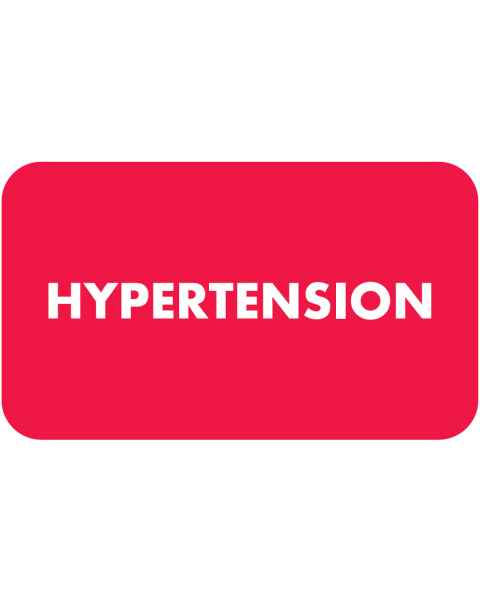HYPERTENSION Label - Size 1 1/2"W x 7/8"H