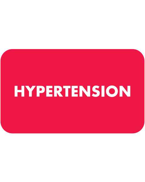 HYPERTENSION Label - Size 1 1/2"W x 7/8"H