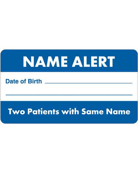 NAME ALERT Label - Size 3 1/4"W x 1 3/4"H