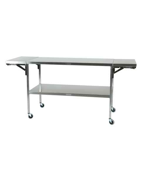 MidCentral Medical MCM507-DPL Stainless Steel 3-in-1 Space Saving Instrument Table - 24"W x 48"/60"/72" L