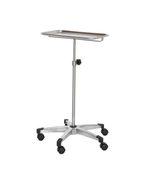 MidCentral Medical Stainless Steel Mayo Stand - Aluminum Base, Knob Control 