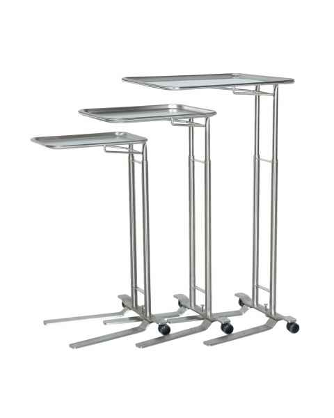 Mid Central Medical MCM750, MCM751, and MCM752 Stainless Steel Foot Control Mayo Stands