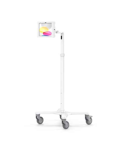 Compulocks MCRSTDEXW209SWLW Premium Medical Rolling Cart with Swell Secured Enclosure for iPad 10th-11th A16 Gen - Extended Arm (Tablet is Not Included)