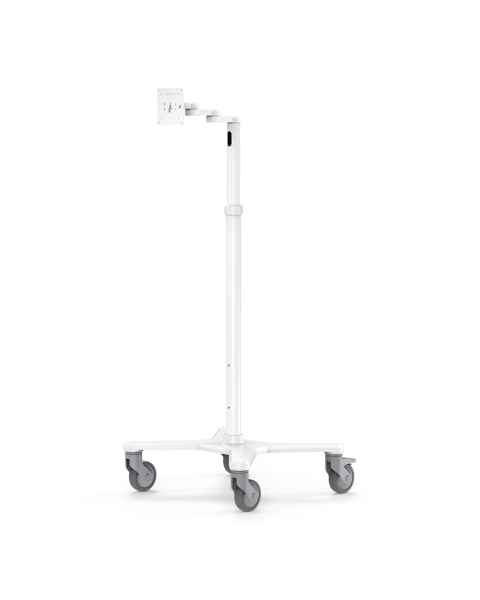 Compulocks MCRSTDEXW Premium Medical Rolling Cart with VESA Mount - Extended Arm Left Angle