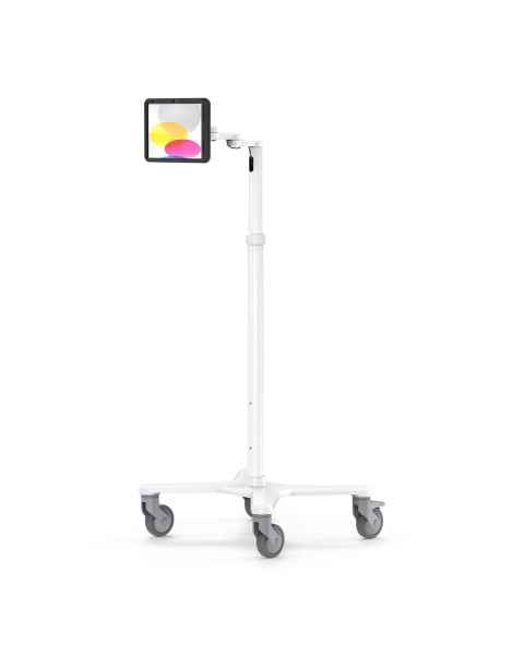 Compulocks MCRSTDEXWPMIP109 Premium Medical Rolling Cart with PowerMove Secured Enclosure for iPad 10th-11th A16 Gen - Extended Arm (Tablet is Not Included)