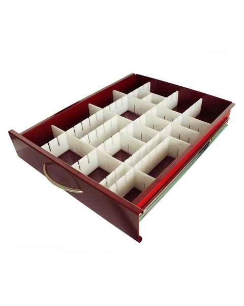 Harloff MD18-DIV3-P Premium Adjustable Plastic Divider Set for Mini Width Cart 3" H Drawers (Drawer NOT included)