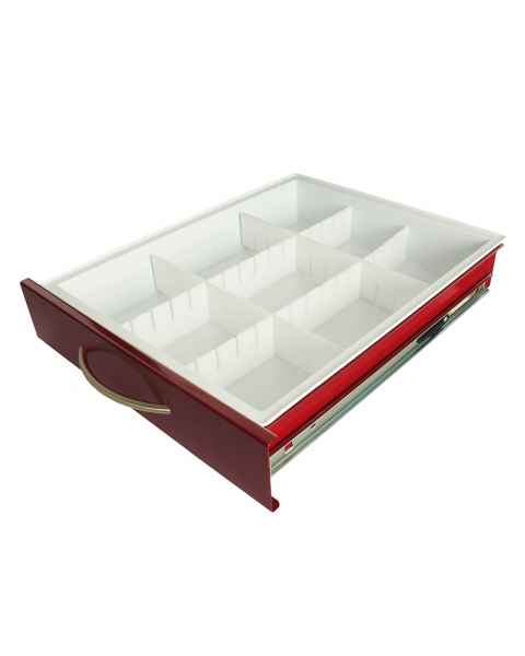 Harloff MD18-TRAYDIV3-B Basic Adjustable Plastic Divider Set with Drawer Insert Tray for Mini Width Cart 3
