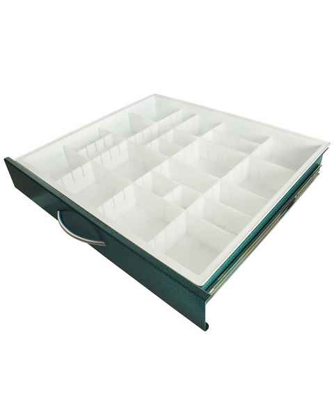 Harloff MD24-TRAYDIV3-P Premium Adjustable Plastic Divider Set with Drawer Insert Tray for Medium Width Carts 3
