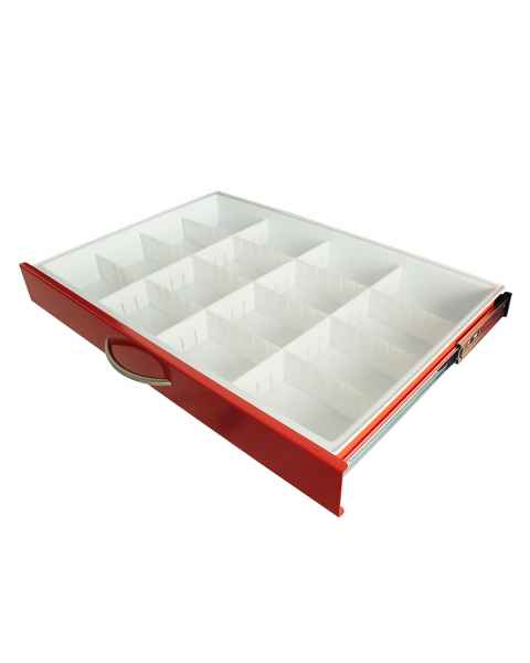 Harloff MD30-TRAYDIV3-B Basic Adjustable Plastic Divider Set with Drawer Insert Tray for Standard Width Cart 3
