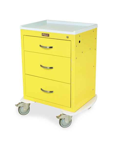 Harloff MDS2424K03 M-Series Medium Width Short Isolation Cart Three Drawers with Key Lock