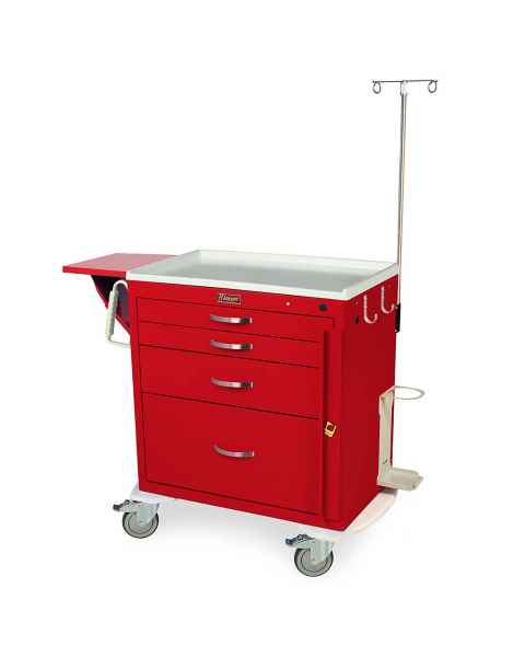 Harloff MDS3024B14+MD30-EMG1 M-Series Standard Width Short Emergency Crash Cart Four Drawers with Breakaway Lock, MD30-EMG1 Package