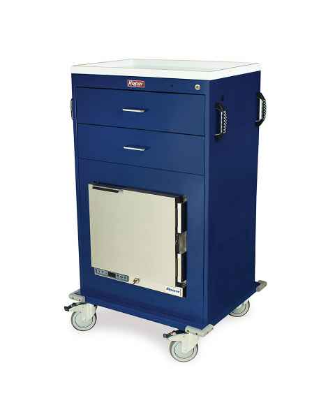 Harloff MH4216K Malignant Hyperthermia Cart with 1.0 Cubic Feet Follett Refrigerator, Two Drawers, Key Lock