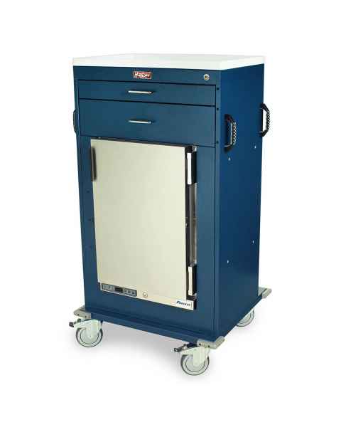 Harloff Model MH4302K Malignant Hyperthermia Cart with 1.8 Cubic Feet Follett Refrigerator, Two Drawers (One 3", One 6"), Key Lock