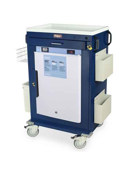 Harloff MH5100B-AC Malignant Hyperthermia Cart with 2.4 Cubic Feet Accucold Refrigerator, One Drawer, Breakaway Lock & Accessories