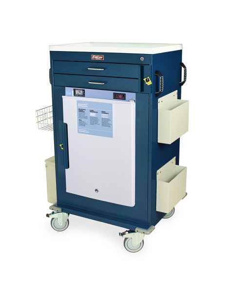 Harloff MH5200B-AC Malignant Hyperthermia Cart with 2.4 Cubic Feet Accucold Refrigerator, Two Drawers, Breakaway Lock & Accessories
