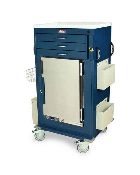 Harloff Model MH5300B Malignant Hyperthermia Cart with 1.8 Cubic Feet Follett Refrigerator, Three Drawers, Breakaway Lock & Accessories