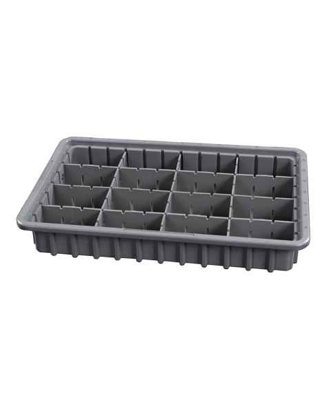 Harloff MR-3EXTRAY Drawer Exchange Tray with Adjustable Plastic Dividers for MR-Conditional Cart 3" High Drawers