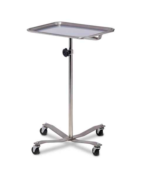 Clinton Model MS-29 Mobile Stainless Steel Instrument Stand With Stainless Steel Base
