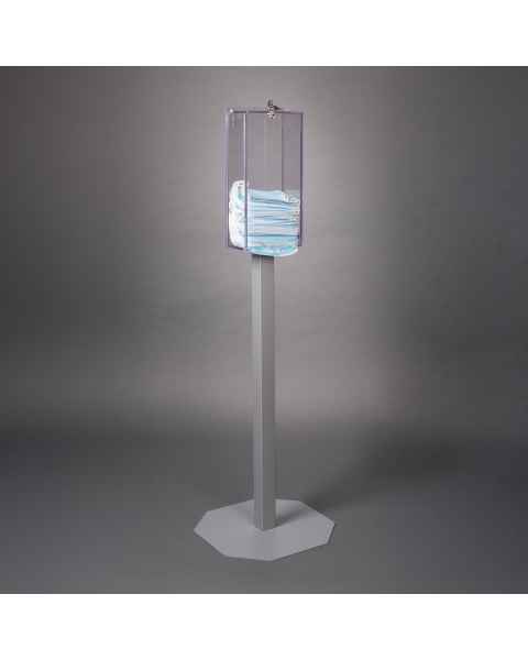 Poltex MSKLOK-2STL Locking Earloop Mask Dispenser - Steel Stand, Clear PETG (Face Masks are Not Included)