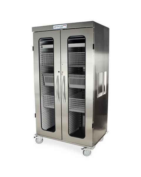 Harloff MSSM82-00GK Medstor Max Stainless Steel Double Column Medical Storage Cabinet with Glass Doors, Key Lock (PLEASE NOTE, shelves, trays, and wire baskets are NOT included)