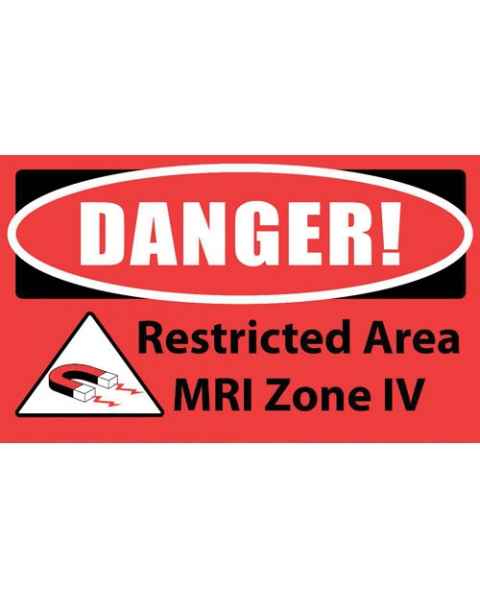 "DANGER! Restricted Area MRI Zone IV" MRI Non-Magnetic Carpet Sign